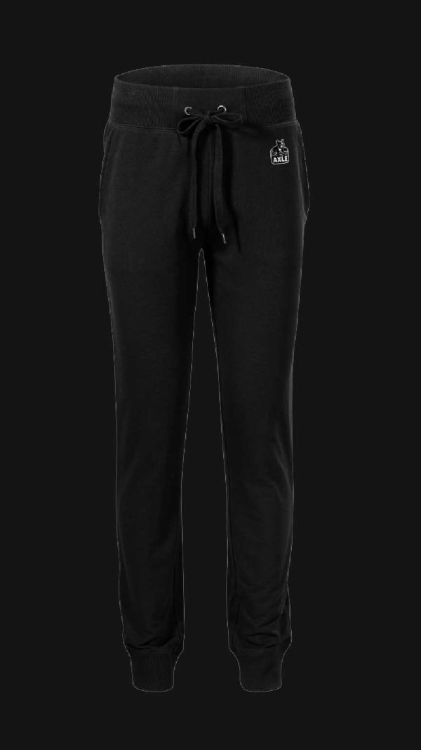“AXLE Joggers negri, pantaloni sport unisex, model streetwear cu manșete.”