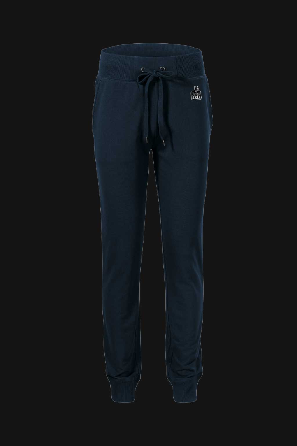 “AXLE Joggers bleumarin, pantaloni sport confortabili cu croi modern.”