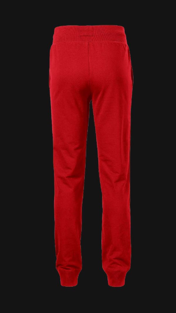 “AXLE Joggers roșii, pantaloni sport unisex cu talie elastică și șnur, stil streetwear.”